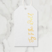 Vreugde aan de Wereld Elegant Goud Kerstmis Cheer Cadeaulabels (Voorkant)