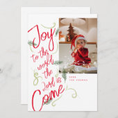 Vreugde aan de Wereld Foto Kerstmis Kaart (Voorkant / Achterkant)