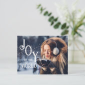 Vreugde aan de Wereld Foto Kerstvakantie Briefkaar Feestdagenkaart (Staand voorkant)