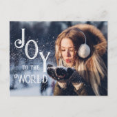 Vreugde aan de Wereld Foto Kerstvakantie Briefkaar Feestdagenkaart (Voorkant)