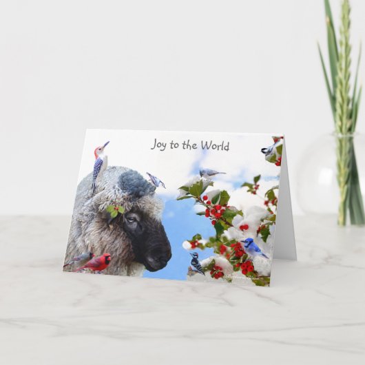 Vreugde aan de Wereld: Geniet van de simpele geneu Feestdagen Kaart (Voorkant)