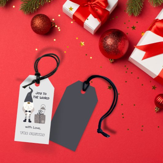 Vreugde aan de Wereld - gepersonaliseerde Kerstmis Cadeaulabel