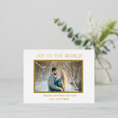 Vreugde aan de Wereld Gouden Folie Foto Briefkaart (Staand Voorkant)