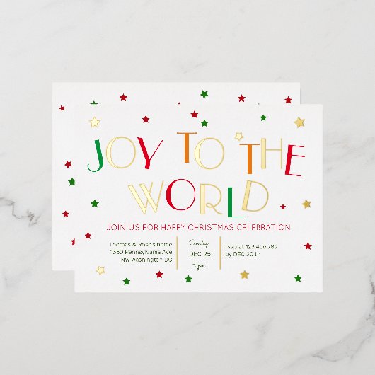 Vreugde aan de wereld, gouden uitnodiging van het  (Voorkant / Achterkant)