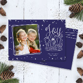 Vreugde aan de Wereld Handgeschreven Foto Kerstmis Feestdagenkaart