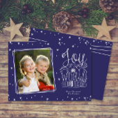 Vreugde aan de Wereld Handgeschreven Foto Kerstmis Feestdagenkaart