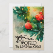 Vreugde aan de wereld kerst Carol Christelijk Flat Feestdagenkaart (Voorkant)