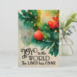 Vreugde aan de wereld kerst Carol Christelijk Flat Feestdagenkaart