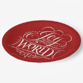 Vreugde aan de Wereld - Kerstkalligrafie - Elegant Papieren Bordje (Gekanteld)