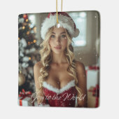 VREUGDE AAN DE WERELD - Kerstman meisje Keramisch Ornament (Links)