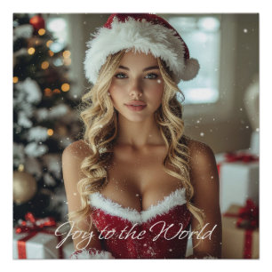 VREUGDE AAN DE WERELD - Kerstman meisje Perfect Poster