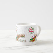Vreugde aan de Wereld Kerstman Sleigh Kerst Espres Espresso Kop (Voorkant rechts)