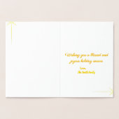 Vreugde aan de wereld Kerstmis Foto Groet Folie Kaarten (Binnen)