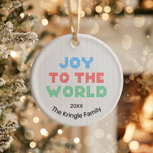 Vreugde aan de wereld Kerstmis Foto Keramisch Ornament