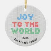 Vreugde aan de wereld Kerstmis Foto Keramisch Ornament (Voorkant)