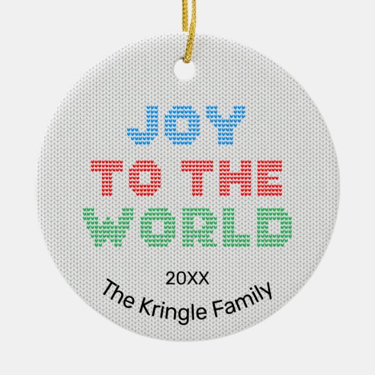 Vreugde aan de wereld Kerstmis Foto Keramisch Ornament (Voorkant)