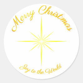Vreugde aan de Wereld Kerstster Ronde Sticker