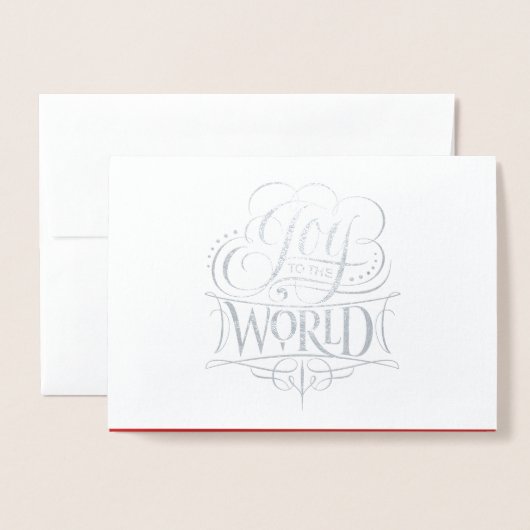 Vreugde aan de Wereld Klassieke Zilveren Folie Rod Folie Kaarten (Voorkant met envelop)