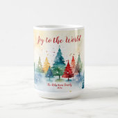 Vreugde aan de Wereld Kleurrijke Bomen Kerstmis Koffiemok (Center)