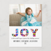 Vreugde aan de Wereld Kleurrijke Sparkly Vakantie Feestdagenkaart (Voorkant)