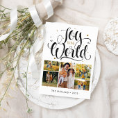 Vreugde aan de Wereld Minimalistische Kerstmis Bud Feestdagenkaart