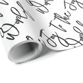 Vreugde aan de Wereld Moderne Kerstmis Typografie Cadeaupapier (Rol Hoek)