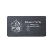 Vreugde aan de Wereld Pas Kerstmis Kalligrafie aan Etiket (Voorkant)