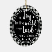 Vreugde aan de Wereld Plaid Christelijk Kerstmis Keramisch Ornament (Rechts)