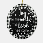 Vreugde aan de Wereld Plaid Christelijk Kerstmis Keramisch Ornament (Links)