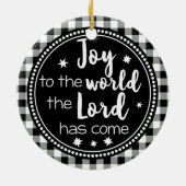 Vreugde aan de Wereld Plaid Christelijk Kerstmis Keramisch Ornament (Achterkant)