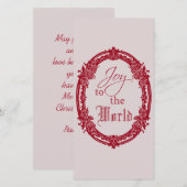 Vreugde aan de wereld plat kerst Wenskaart Bedankkaart (Voorkant / Achterkant)