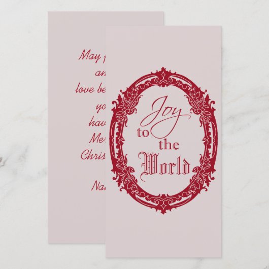 Vreugde aan de wereld plat kerst Wenskaart Bedankkaart (Voorkant / Achterkant)