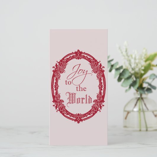 Vreugde aan de wereld plat kerst Wenskaart Bedankkaart (Staand voorkant)