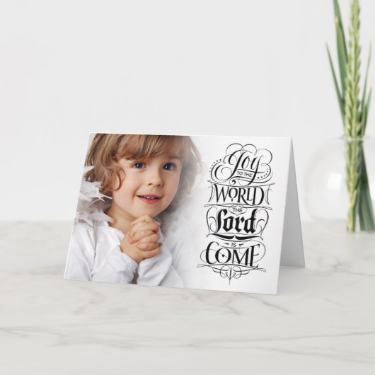 Vreugde aan de wereld Religieus Christelijk Kerstf Feestdagen Kaart (Voorkant)