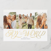 Vreugde aan de Wereld Religieuze Folie Kerst Kaart (Voorkant)