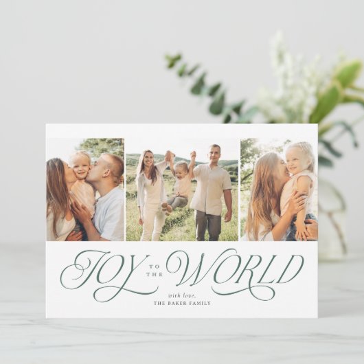 Vreugde aan de Wereld Religieuze Kerst Kaarten (Staand voorkant)