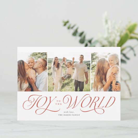 Vreugde aan de Wereld Religieuze Kerst Kaarten (Staand voorkant)