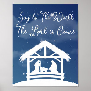 Vreugde aan de Wereld Religieuze Kerststal Poster