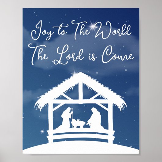 Vreugde aan de Wereld Religieuze Kerststal Poster (Voorkant)