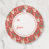 VREUGDE aan de Wereld Rendier Masker Rode Vakantie Bedankjes Labels (Achterkant)