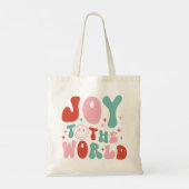 Vreugde aan de wereld Retro Kerstmis Tote Bag (Achterkant)