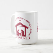 Vreugde aan de Wereld Rode Geboorte Kerstmis Koffiemok (Voorkant links)