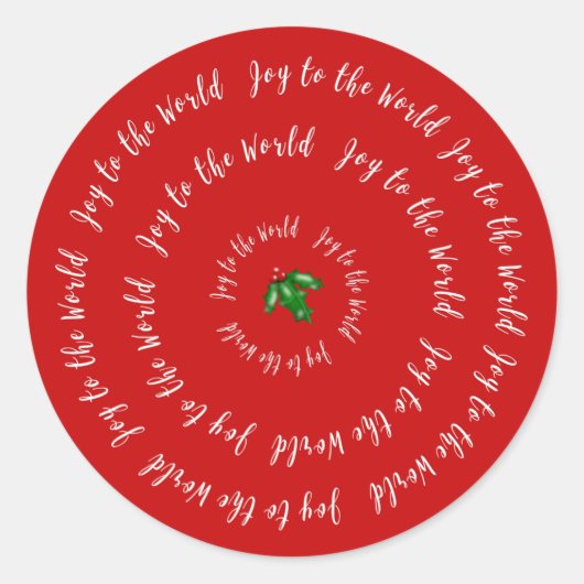 Vreugde aan de Wereld Rode Holly Sticker (Voorkant)
