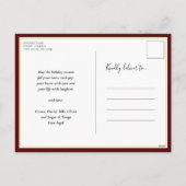 Vreugde aan de Wereld Rode Kalligrafie Foto Modern Feestdagenkaart (Achterkant)