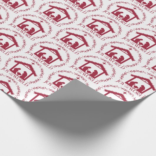 Vreugde aan de Wereld Rode Kerst Cadeaupapier (Hoek)