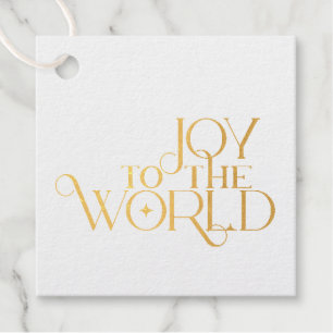 Vreugde aan de Wereld Script Typografie Kerst Foli Bedankjes Labels
