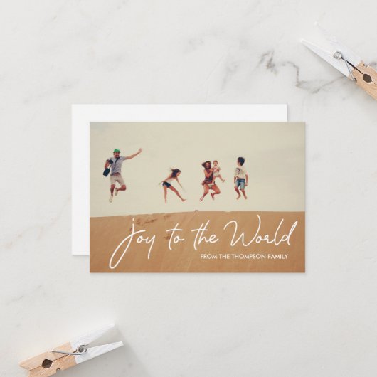 Vreugde aan de Wereld Typografie Script Familie Fo Kaart (Voorkant / Achterkant in situ)