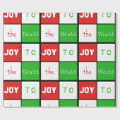 Vreugde aan de Wereld Typografie Tegels Kerstmis Cadeaupapier (Vlak)