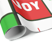 Vreugde aan de Wereld Typografie Tegels Kerstmis Cadeaupapier (Rol Hoek)