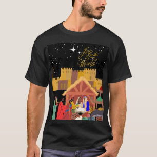Vreugde aan de Wereld Vrede van Aarde Geboorte Scè T-shirt